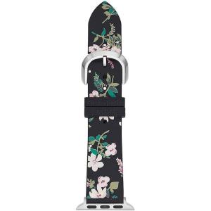Kate Spade New York Designer Interchangeable Leather or Nylon Band Compatible with Your 38/40/41mm and/or 42/44/45/49mm Apple Watch Series 9/8/7/6/5/4/3/2/1/SE and/or Ultra Series 1-2(Black Floral)