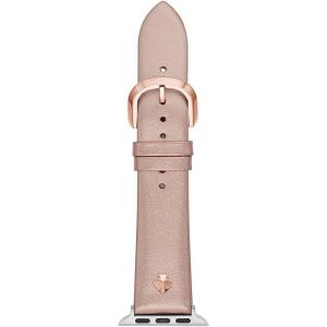 Kate Spade New York Designer Interchangeable Leather or Nylon Band Compatible with Your 38/40/41mm and/or 42/44/45/49mm Apple Watch Series 9/8/7/6/5/4/3/2/1/SE and/or Ultra Series 1-2(Rose Metallic)