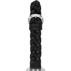 Kate Spade New York Designer Interchangeable Leather or Nylon Band Compatible with Your 38/40/41mm and/or 42/44/45/49mm Apple Watch Series 9/8/7/6/5/4/3/2/1/SE and/or Ultra Series 1-2(Black Braid)