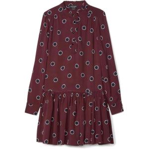 Kate Spade New York Womens Gathered Flounce Shirtdress(Bitter Chocolate)
