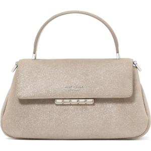 Kate Spade New York Womens Grace Fine Leather Small Top Handle Bag(Glitter Suede Silver)