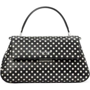 Kate Spade New York Womens Grace Fine Leather Small Top Handle Bag(Polka Dot Black Multi)