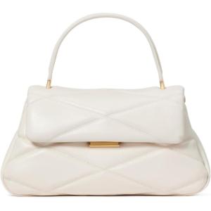 Kate Spade New York Womens Grace Fine Leather Small Top Handle Bag(Quilted Cream)