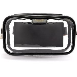 Kate Spade New York Women’s Leather Clear Belt Bag, Removable Zip Pouch for Hands-Free Carrying & Travel(clear/black)