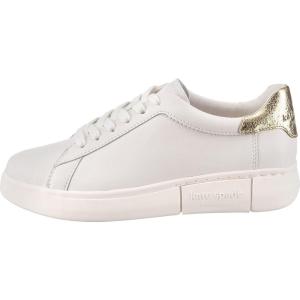 Kate Spade New York Womens Lift Lace Up Sneaker(Optic White/Pale Gold)