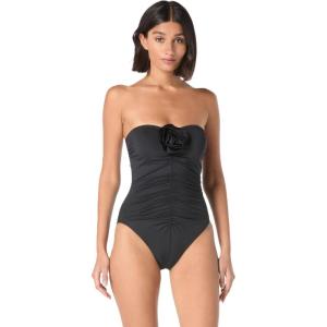 Kate Spade New York Womens Rosette Bandeau One Piece(Black)