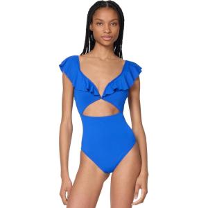 Kate Spade New York Womens Ruffle Vwire One Pc(Nautical Blue)