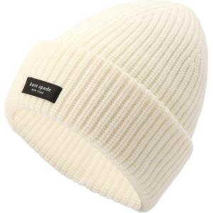 Kate Spade New York Womens Sam Label Cuff Beanie(Cream)