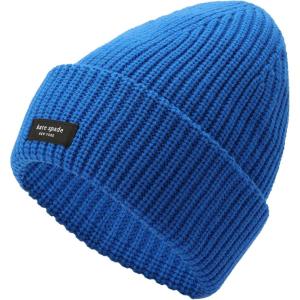 Kate Spade New York Womens Sam Label Cuff Beanie(Stained Glass Blue)