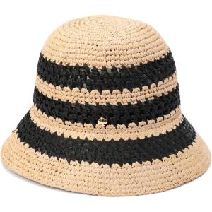 Kate Spade New York Women’s Striped Spade Cloche Hat, Stylish Fashion Accessory Cap for Summer