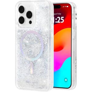 Kate Spade New York iPhone 15 Pro Case, Compatible with MagSafe – Wavy Iridescent(Liquid Glitter Iridescent)