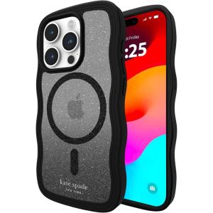 Kate Spade New York iPhone 15 Pro Case, Compatible with MagSafe – Wavy Iridescent(Wavy Nightfall)
