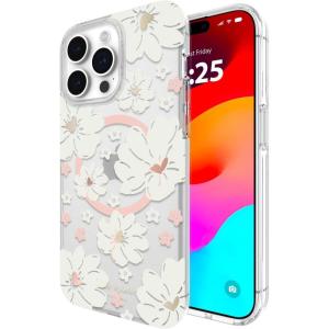 Kate Spade New York iPhone 15 Pro Max Case, Compatible with MagSafe – Flowerbed Pink Ombre(Classic Peony)