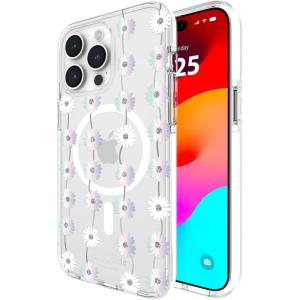 Kate Spade New York iPhone 15 Pro Max Case, Compatible with MagSafe – Flowerbed Pink Ombre(Daisy Chain Iridescent)