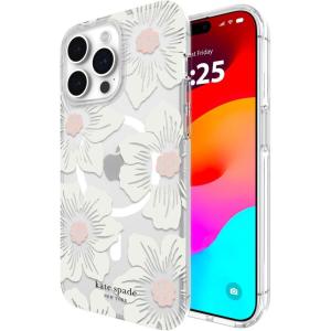 Kate Spade New York iPhone 15 Pro Max Case, Compatible with MagSafe – Flowerbed Pink Ombre(Hollyhock Cream)