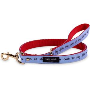 kate spade new york 4.5ft Dog Leash, Heavy Duty Leash for Female or Male Dogs, Cute Pet Leash with Gold Metal Hardware, Long Dog Lead for Small and Medium (Watercolor Dot)(Raining Cats and Dogs)