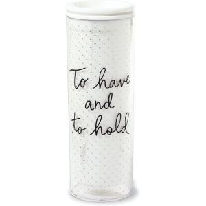 kate spade new york Bridal 16 Ounce Insulated Travel Mug with Lid, Double Wall Thermal Tumbler for Coffee/Tea, To Have & To Hold (Gold Dots)