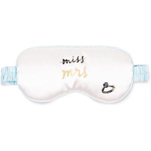 kate spade new york Bridal Eye Mask with Elastic Strap, Padded Silk Mask, Travel Sleep Eye Mask for Home or Airplane (Miss to Mrs.)