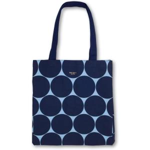 kate spade new york Canvas Tote Bag for Women, Cute Tote Bag for Teacher, Blue Canvas Beach Bag, Book Tote with Pocket, Joy Dot