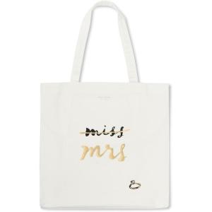 kate spade new york Cute Canvas Tote Bag for Women, Canvas Beach Bag, Bridal Book Tote with Pocket, Miss to Mrs…