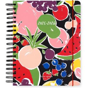 kate spade new york Daily Planner 2025-2026 Mega Agenda August 2025-December 2026, Hardcover Weekly and Monthly Spiral Planner with Stickers (Summer Fruit)(Summer Fruit)