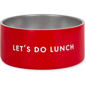 kate spade new york Dog Dish for Food and Water, Stainless Steel Bowl with Non-Slip Base, 4 Cup (32oz) Capacity, Large Pet Food Bowl or Water Dish for Dogs, Let’s Do Lunch(Let’s Do Lunch)