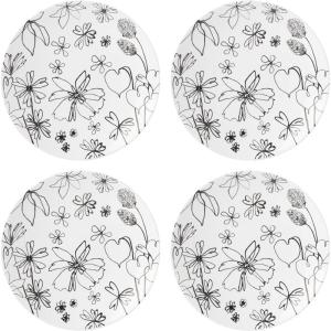kate spade new york Garden Doodle Soup/ Cereal Bowl, Set of 4, White(Accent Plates  Set of 4)