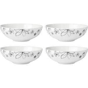 kate spade new york Garden Doodle Soup/ Cereal Bowl, Set of 4, White(Soup/Cereal Bowls  Set of 4)