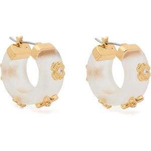 kate spade new york Heritage Bloom Hoops(Clear/Gold)