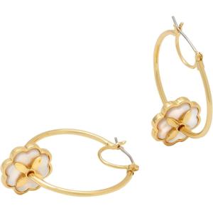 kate spade new york Heritage Bloom Hoops(Cream/Gold)