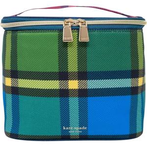 kate spade new york, Insulated Lunch Tote, Small Lunch Cooler, Cute Lunch Bag for Women, Striped Thermal Bag with Double Zipper Close and Carrying Handle (Sunshine Floral)(Grand Plaid Duo)