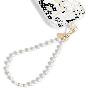 kate spade new york Phone Charm – Detachable Cell Phone Lanyard – High Shine(Sea Pearl)