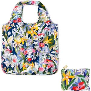 kate spade new york Reusable Produce Bags, Shopping Tote with Zipper Storage Pouch, Lightweight Foldable Grocery Bag(Paint By Numbers)