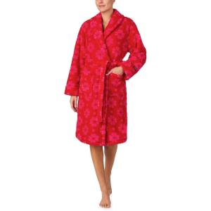 kate spade new york Women’s Shawl Collar Plush Robe, Chenille Plush, Belt Tie Closure, Long Sleeves, 42″ Length, Soft & Cozy(Spade Flower)