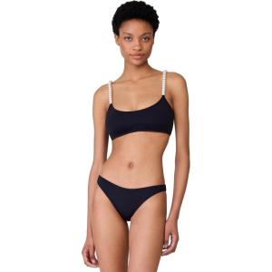 kate spade new york Women’s String of Pearls Crop Bikini Top(Black)