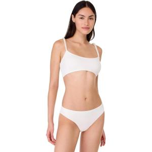 kate spade new york Women’s String of Pearls Crop Bikini Top(Ivory)