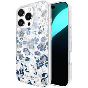 kate spade new york iPhone 16 Pro Case – Compatible with MagSafe – Designer Phone Case – Flowerbed Blue Gems(Flowerbed Blue Gems)