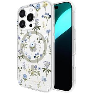 kate spade new york iPhone 16 Pro Case – Compatible with MagSafe – Designer Phone Case – Flowerbed Blue Gems(Precious Bloom)