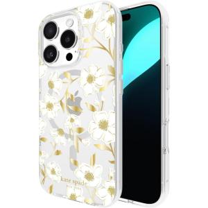 kate spade new york iPhone 16 Pro Case – Compatible with MagSafe – Designer Phone Case – Flowerbed Blue Gems(Sunshine Floral Gems)