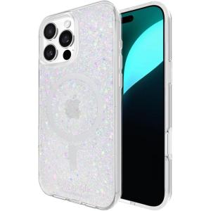 kate spade new york iPhone 16 Pro Max Case – Compatible with MagSafe – Designer Phone Case – Crystal Pave Nightfall(Chunky Glitter Iridescent)