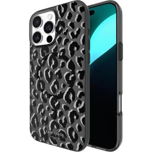 kate spade new york iPhone 16 Pro Max Case – Compatible with MagSafe – Designer Phone Case – Crystal Pave Nightfall(City Leopard Black)