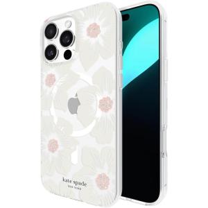 kate spade new york iPhone 16 Pro Max Case – Compatible with MagSafe – Designer Phone Case – Crystal Pave Nightfall(Hollyhock Cream Floral)