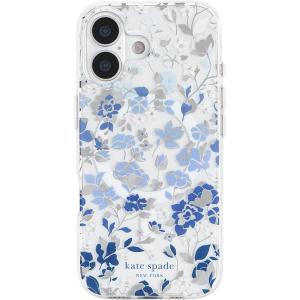 kate spade new york iPhone 17 Case – Compatible with MagSafe – Designer Phone Case – Sunshine Floral Gems(Blue)