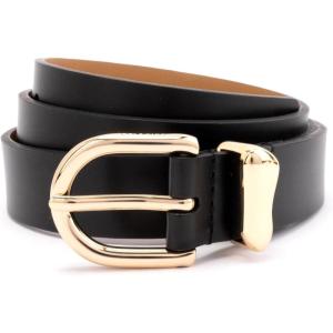 kate spade new york womens 1 Inch Belt With Molten Metal Keeper, Leather Accessory With Adjustable Sizing(Black)