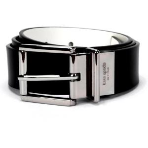 kate spade new york womens 1.25 Inch Reversible Belt(Black / Nickel)