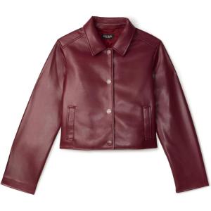 kate spade new york womens Faux Nappa Leather Jacket(Roasted Pomegranate)