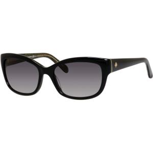 kate spade new york womens Johanna Rectangular Sunglasses(Black)