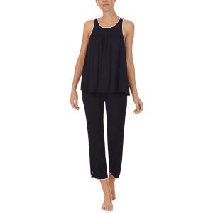 kate spade new york womens Kate Spade New York Womens Cropped Pant Pj Set(Black)