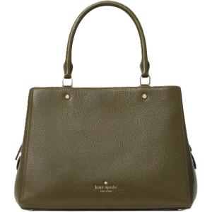 kate spade new york womens Leila Pebbled Leather Medium Triple Compartment Satchel(Seaweed)