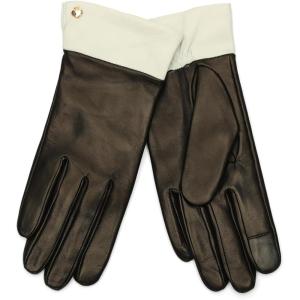 kate spade new york womens Logo Colorblock Leather Glove(Black/Cream)